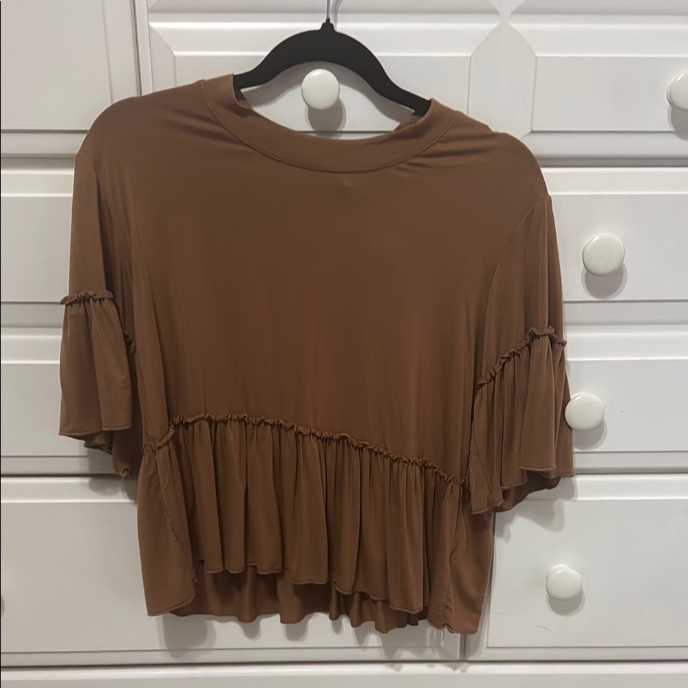 Ruffle Sleeve Flowy Top